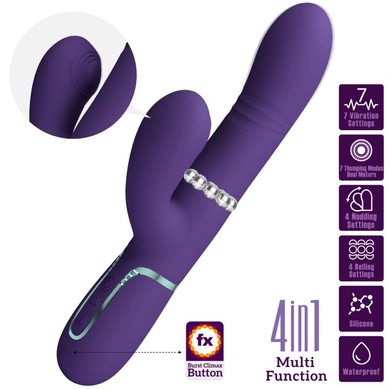 PRETTY LOVE - MULTIFUNKTIONS-G-SPOT-VIBRATOR LILA Vibrator diskret online kaufen