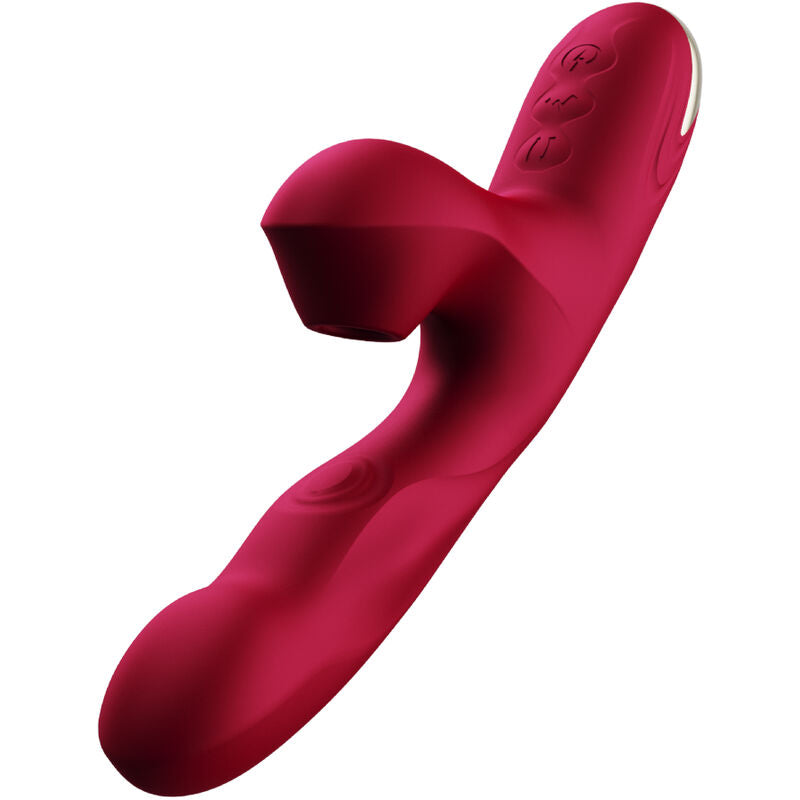 ARMONY BUMP Vibrator & Saugnapf – 15 Vibrationsmodi, Rotation & Saugfunktion, Burgunder für sinnliche Momente allein oder zu zweit