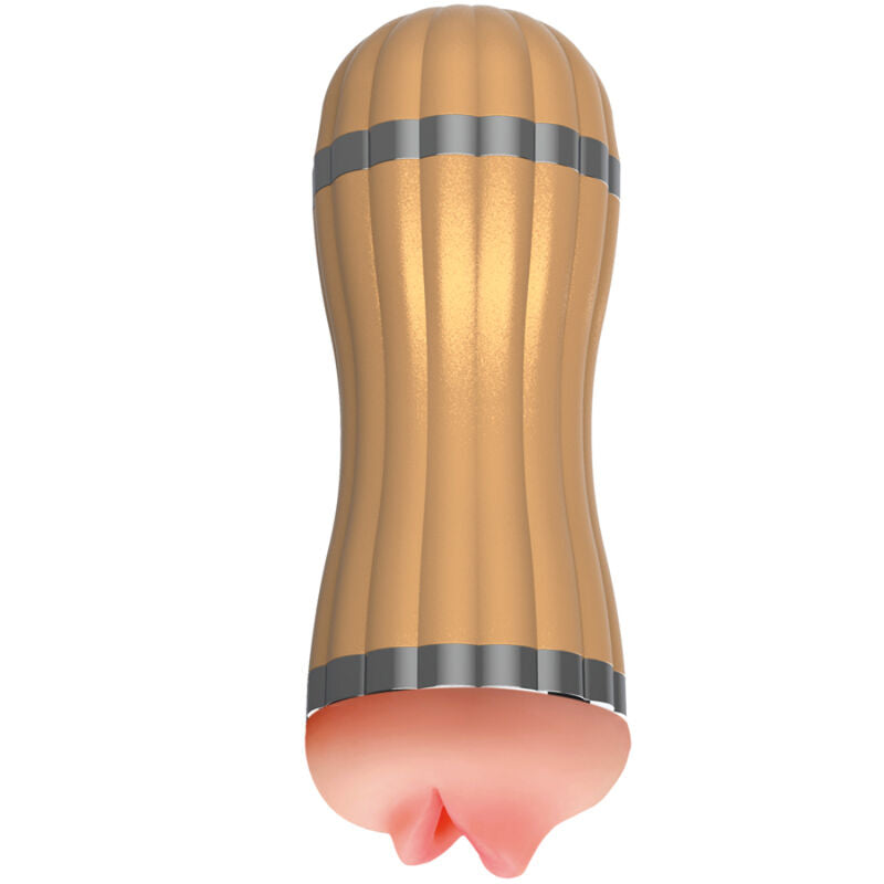 ARMONY - BEVIS DOPPEL-MASTURBATOR FÜR VAGINA & MUND OHNE VIBRATION GOLD für sinnliche und diskrete Momente