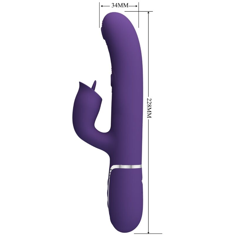 PRETTY LOVE - KANINCHENVIBRATOR MIT LILA LECKEN Produktansicht und Details