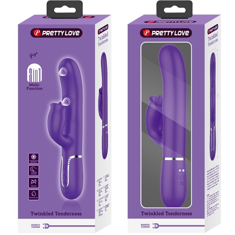 PRETTY LOVE - KANINCHENVIBRATOR MIT LILA LECKEN für intensive Stimulation und Self-Love