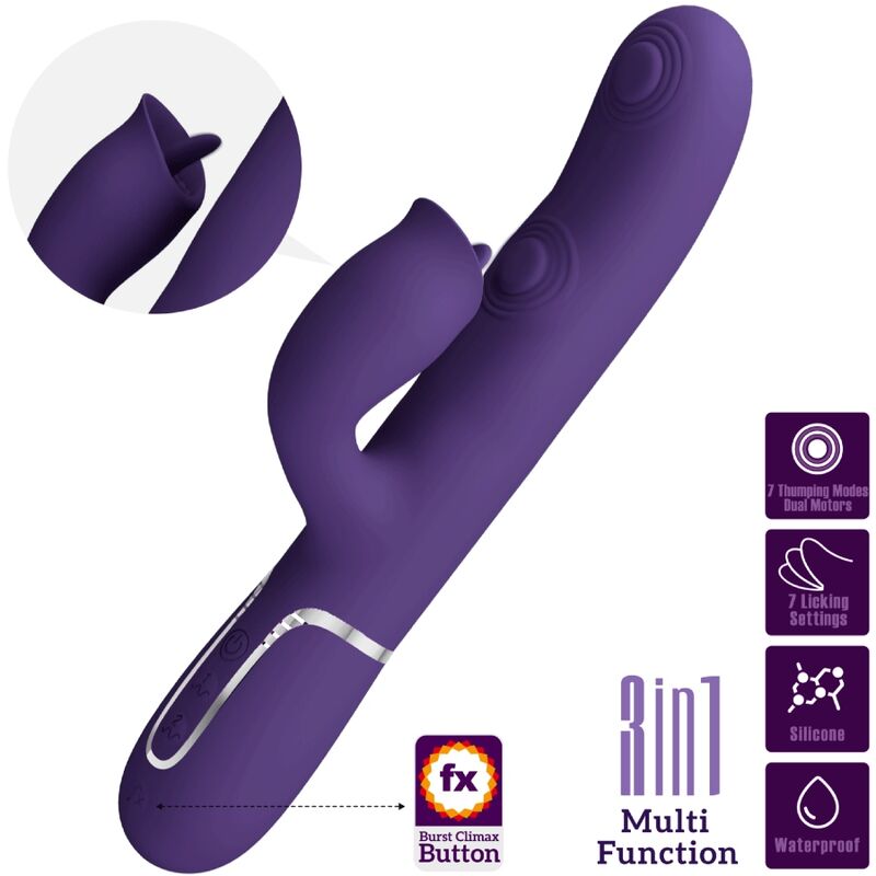 PRETTY LOVE - KANINCHENVIBRATOR MIT LILA LECKEN für sinnliche Momente allein oder zu zweit