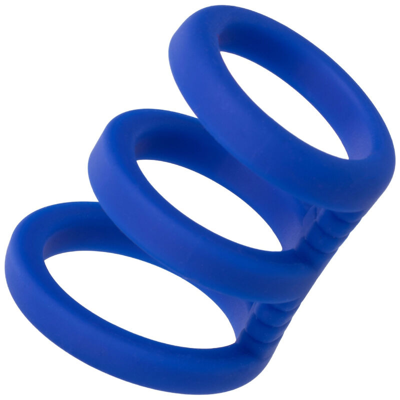 CALEXOTICS - ADMIRAL DREIFACH-COCK-CAGE BLAU – Keuschheitskäfig Bild 5