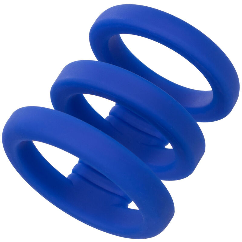 CALEXOTICS - ADMIRAL DREIFACH-COCK-CAGE BLAU – Keuschheitskäfig Bild 1