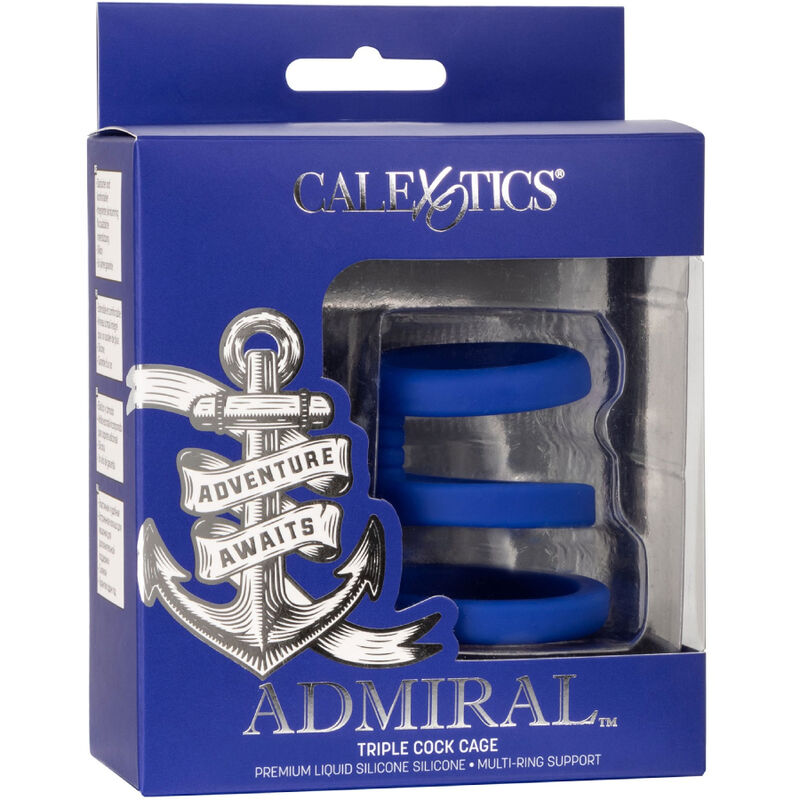 CALEXOTICS - ADMIRAL DREIFACH-COCK-CAGE BLAU – Keuschheitskäfig Bild 12