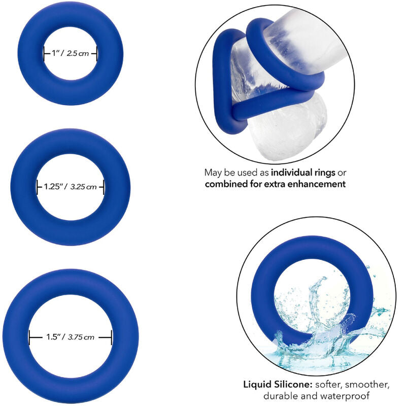 CALEXOTICS - ADMIRAL COCK RING SET BLAU für sinnliche Momente