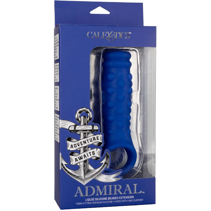 CALEXOTICS - ADMIRAL PENISABDECKUNG MIT PERLEN, FLÜSSIGES SILIKON BLAU – Erotik-Zubehör Bild 7