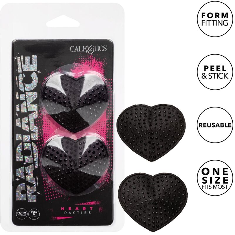 CALEXOTICS Radiance Herz Nippelabdeckungen – Selbstklebend & Wiederverwendbar – Brust-Accessoire Bild 1