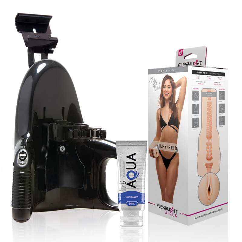FLESHLIGHT - VAGINA RILEY REID UTOPIA + UNIVERSAL LAUNCH + SCHMIERMITTEL IN AQUA-QUALITÄT 50 ML Masturbator diskret online kaufen