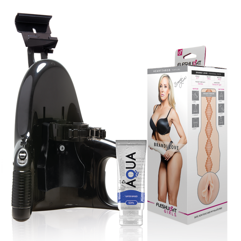 FLESHLIGHT - BRANDI LOVE VAGINA + UNIVERSAL LAUNCH + SCHMIERMITTEL IN AQUA-QUALITÄT 50 ML Produktansicht und Details