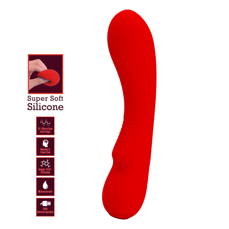 Pretty Love Prescott Vibrator Rot – Wiederaufladbar, 12 Vibrationsmodi, wasserdicht – Vibrator Bild 13