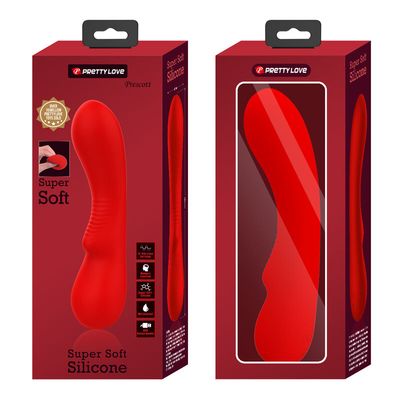 Pretty Love Prescott Vibrator Rot – Wiederaufladbar, 12 Vibrationsmodi, wasserdicht – Vibrator Bild 17