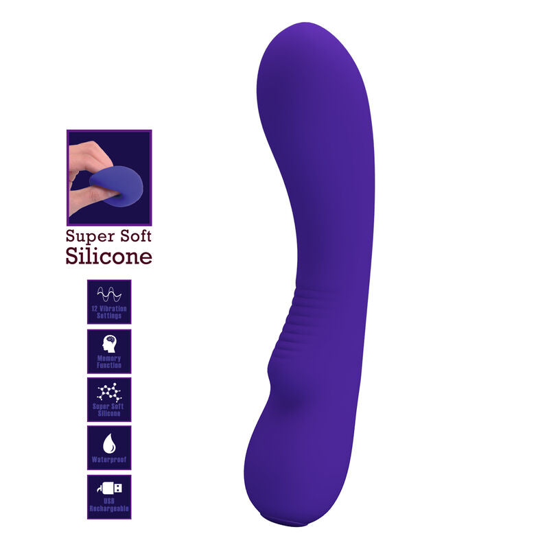 Pretty Love Prescott Vibrator – Wiederaufladbar, 12 Vibrationsmodi, wasserdicht, lila – Vibrator Bild 12