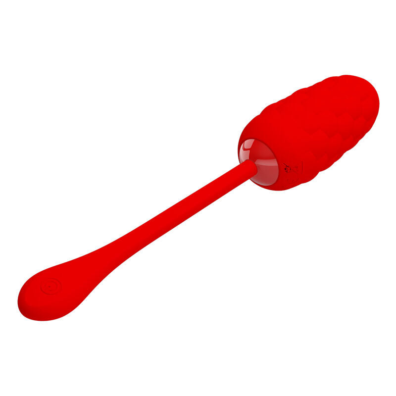 PRETTY LOVE - VIBRIERENDES EI MIT ROTER WIEDERAUFLADBARER MEERESTEXTUR – Vibrator Bild 4