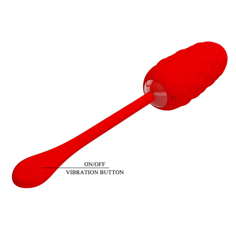 PRETTY LOVE - VIBRIERENDES EI MIT ROTER WIEDERAUFLADBARER MEERESTEXTUR – Vibrator Bild 14