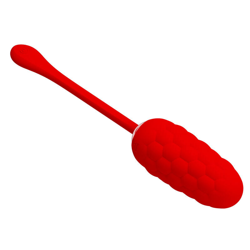 PRETTY LOVE - VIBRIERENDES EI MIT ROTER WIEDERAUFLADBARER MEERESTEXTUR – Vibrator Bild 1