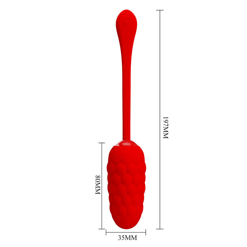 PRETTY LOVE - VIBRIERENDES EI MIT ROTER WIEDERAUFLADBARER MEERESTEXTUR – Vibrator Bild 12