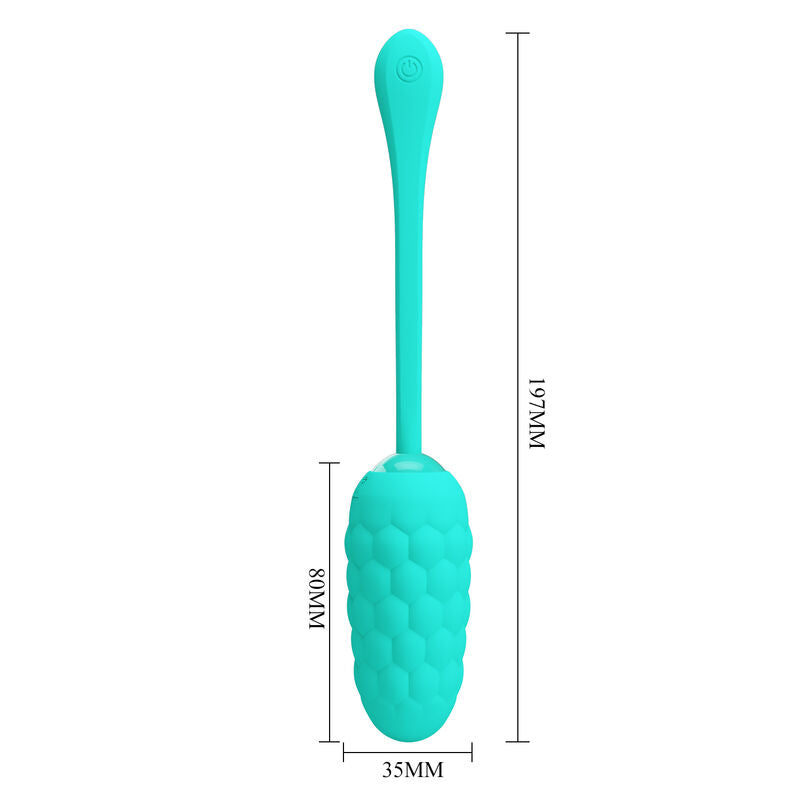 PRETTY LOVE - VIBRIERENDES EI MIT WIEDERAUFLADBARER MEERESTEXTUR IN AQUAGRÜN – Vibrator Bild 8