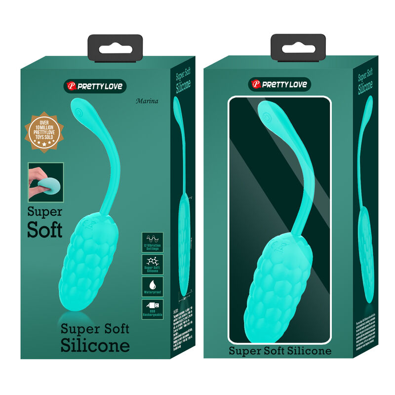PRETTY LOVE - VIBRIERENDES EI MIT WIEDERAUFLADBARER MEERESTEXTUR IN AQUAGRÜN – Vibrator Bild 13