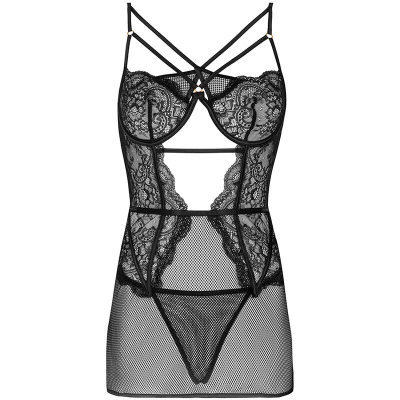LIVCO CORSETTI FASHION - BARIRIN LC 90633 HEMD + HOSE SCHWARZ Corsage diskret online kaufen
