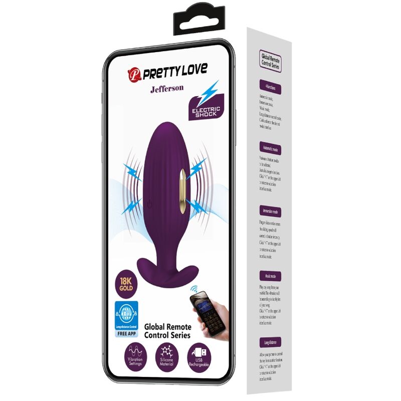PRETTY LOVE - JEFFERSON APP-GESTEUERTER ANALSTECKER LILA – Anal-Toy Bild 15