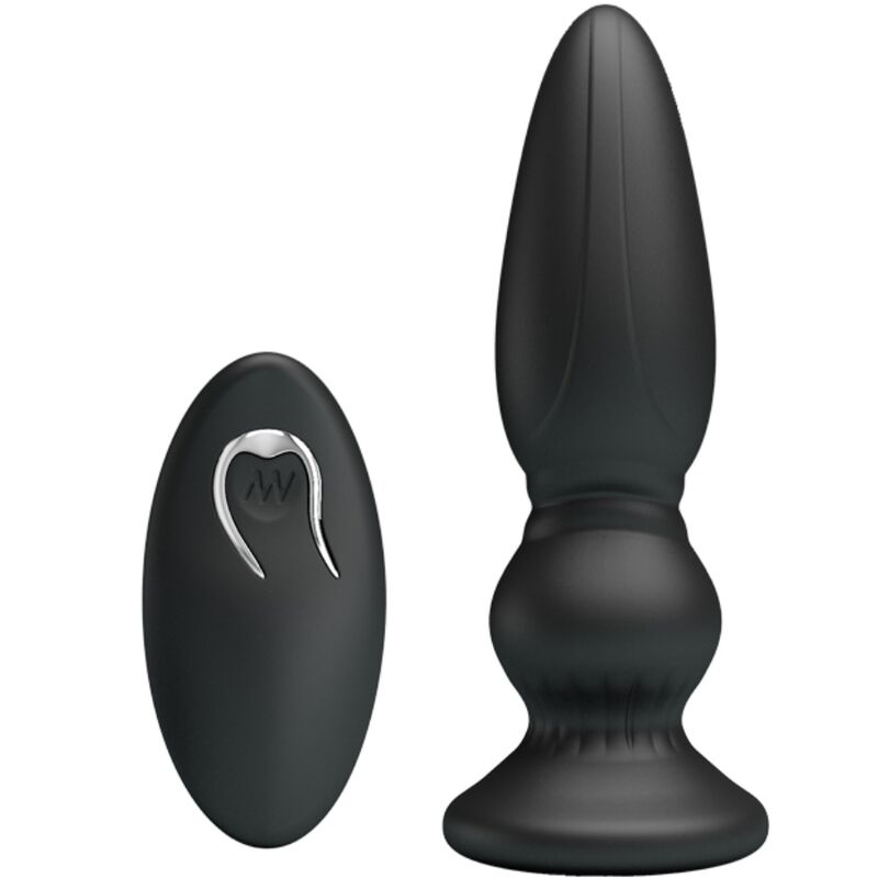 MR PLAY - LEISTUNGSSTARKER VIBRATOR MIT FERNBEDIENUNG, ANALSTECKER, SCHWARZ – Anal-Toy Bild 3