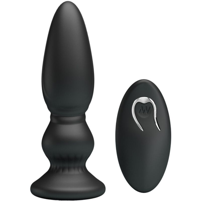 MR PLAY - LEISTUNGSSTARKER VIBRATOR MIT FERNBEDIENUNG, ANALSTECKER, SCHWARZ – Anal-Toy Bild 2