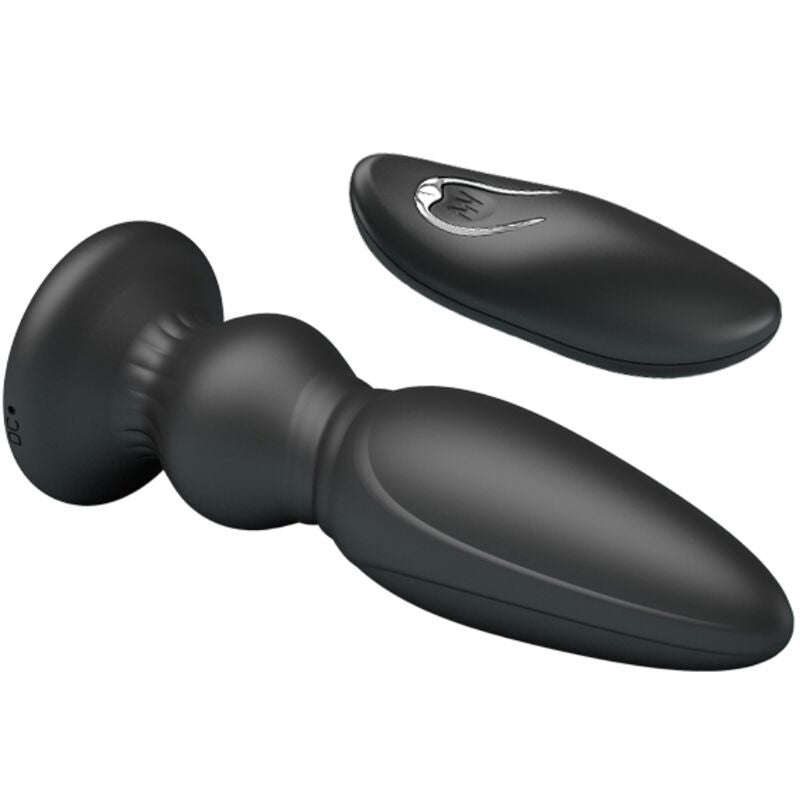 MR PLAY - LEISTUNGSSTARKER VIBRATOR MIT FERNBEDIENUNG, ANALSTECKER, SCHWARZ – Anal-Toy Bild 8