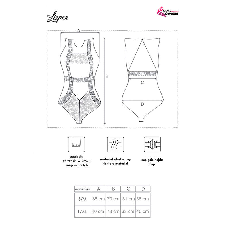 LIVCO CORSETTI FASHION - LIXPEN LC 90612 KÖRPER SCHWARZ L/XL Corsage Produktansicht