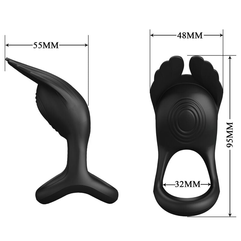 PRETTY LOVE - SILAS VIBRANT PENIS RING 7 VIBRATIONEN SCHWARZES SILIKON – Erotik-Zubehör Bild 11