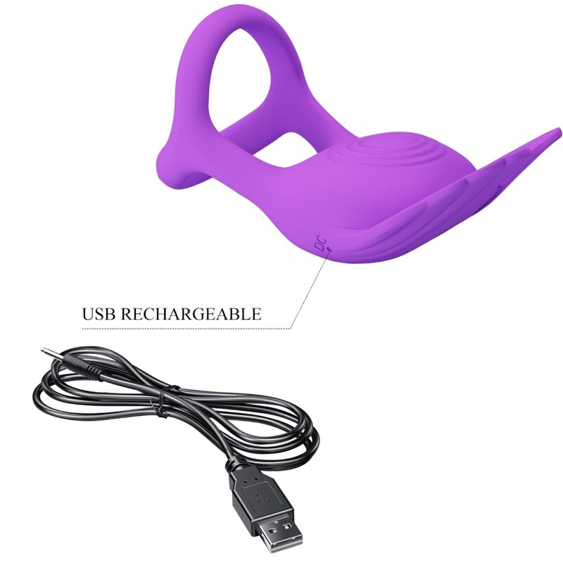 PRETTY LOVE - SILAS VIBRANT PENIS RING 7 VIBRATIONEN LILA SILIKON – Erotik-Zubehör Bild 16