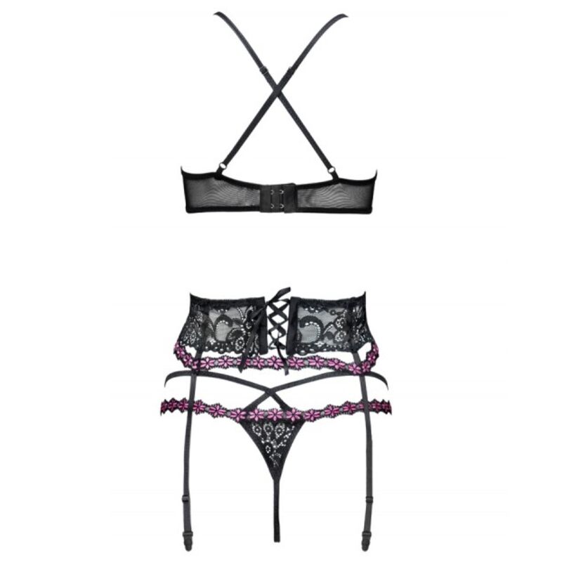 LIVCO CORSETTI FASHION - SNEHANA LC 90443 BH + STRUMPFGÜRTEL + HÖSCHE SCHWARZ für sinnliche Momente