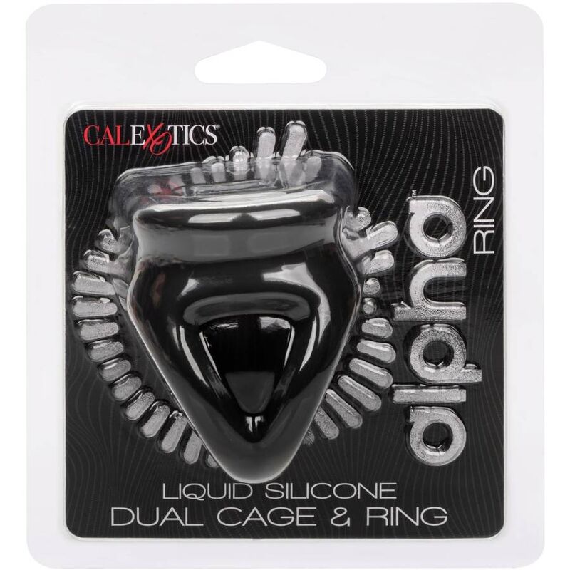 CALEXOTICS - ALPHA DUAL CAGE RING SCHWARZ – Keuschheitskäfig Bild 3