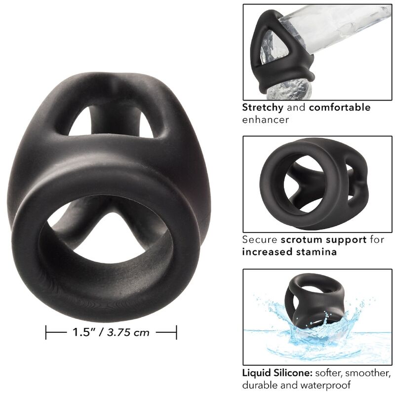 CALEXOTICS - ALPHA DUAL CAGE RING SCHWARZ – Keuschheitskäfig Bild 20
