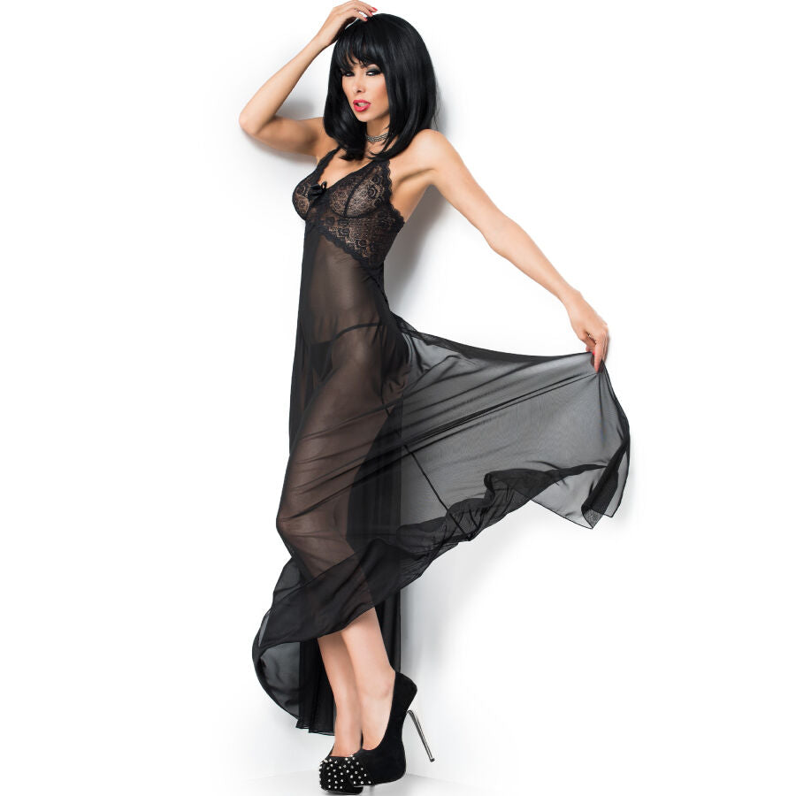 CHILIROSE - CR 3883 BABYDOLL LANG SCHWARZ L/XL Babydoll diskret online kaufen