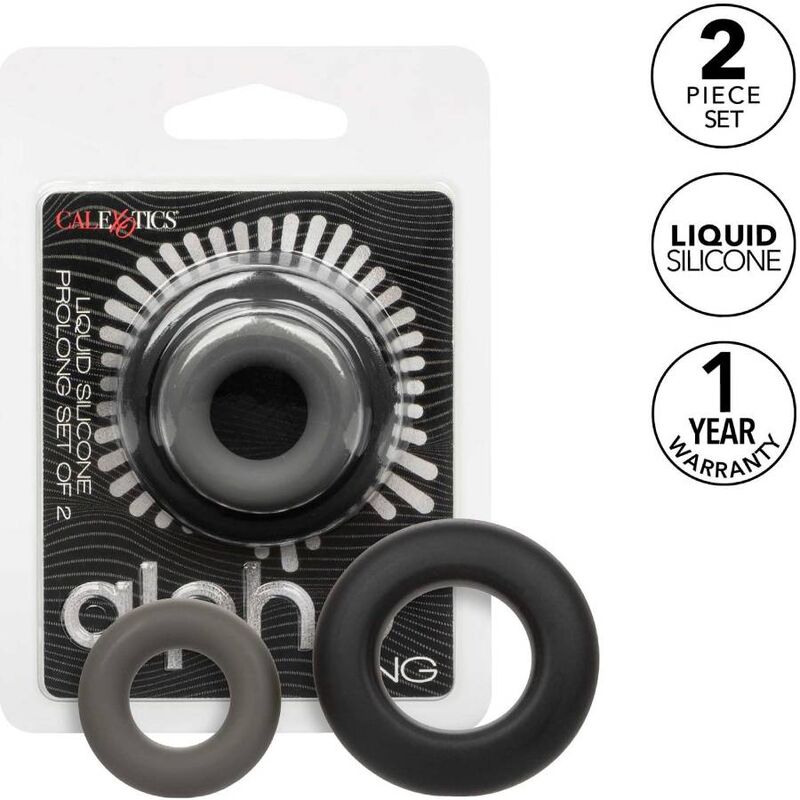 CALEXOTICS - ALPHA PROLONG SET MIT 2 RINGEN GRAU – Set Bild 1