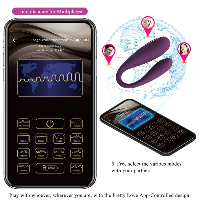 PRETTY LOVE - AUGUST REMOTE GLOBAL DOPPELT VERGNÜGEN VIBRATOR – Vibrator Bild 29