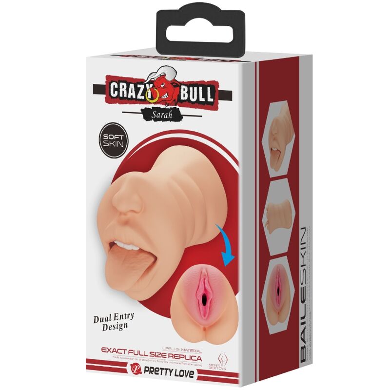 CRAZY BULL - SARAH VAGINAFÖRMIGER MASTUBADOR MIT DOPPELTEM EINGANG – Masturbator Bild 14