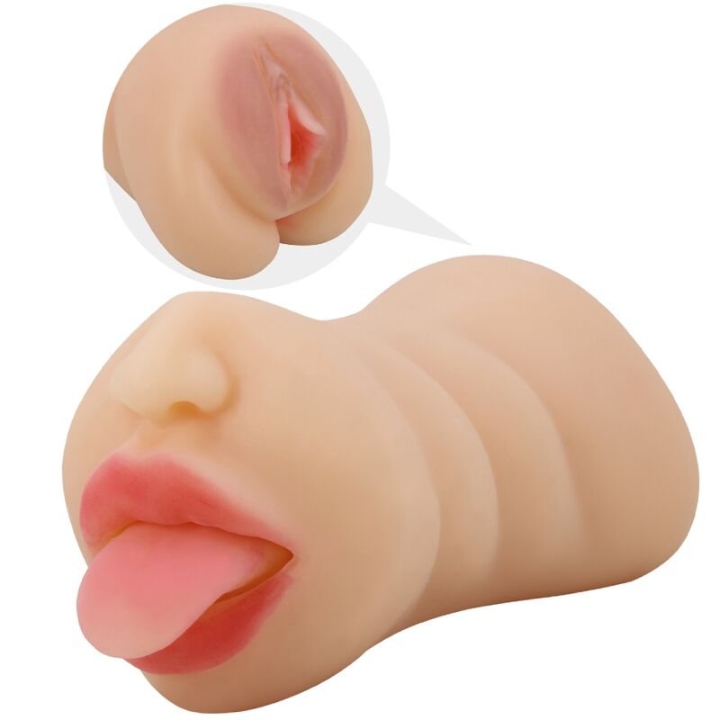CRAZY BULL - SARAH VAGINAFÖRMIGER MASTUBADOR MIT DOPPELTEM EINGANG – Masturbator Bild 1