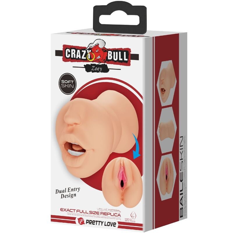 CRAZY BULL - ZOEY VAGINAFÖRMIGER MASTUBADOR MIT DOPPELTEM EINGANG – Masturbator Bild 16