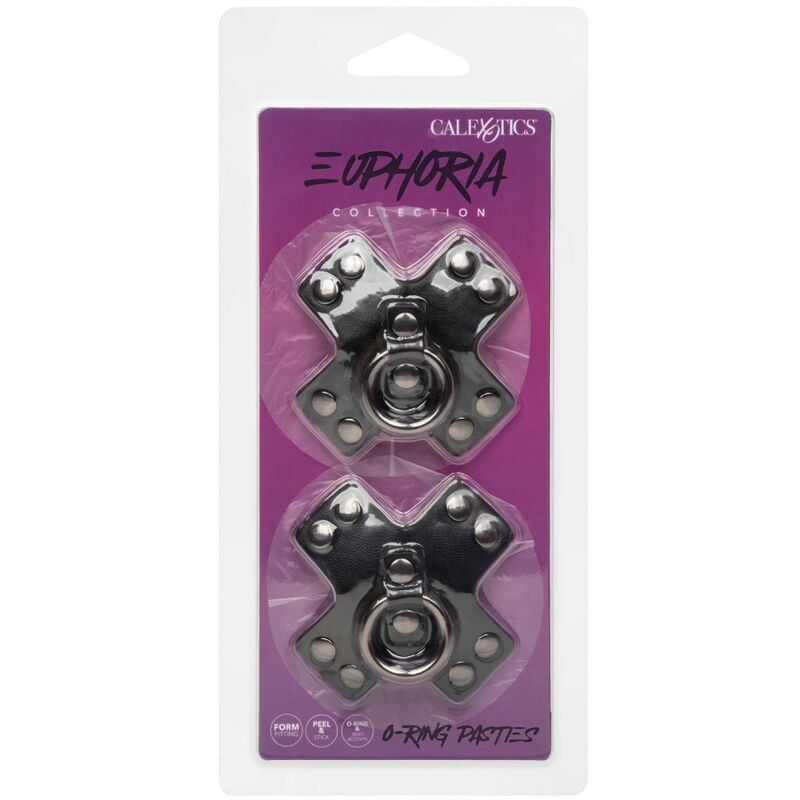 CALEXOTICS Euphoria O-Ring – Schwarze Stillhütchen mit Nietdetails