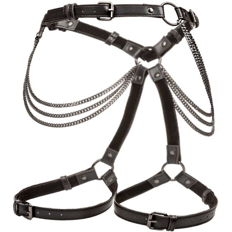 CalExotics Euphoria Mehrketten-Oberschenkelgeschirr – Verstellbar, Veganleder, Premium BDSM – BDSM-Zubehör Bild 10