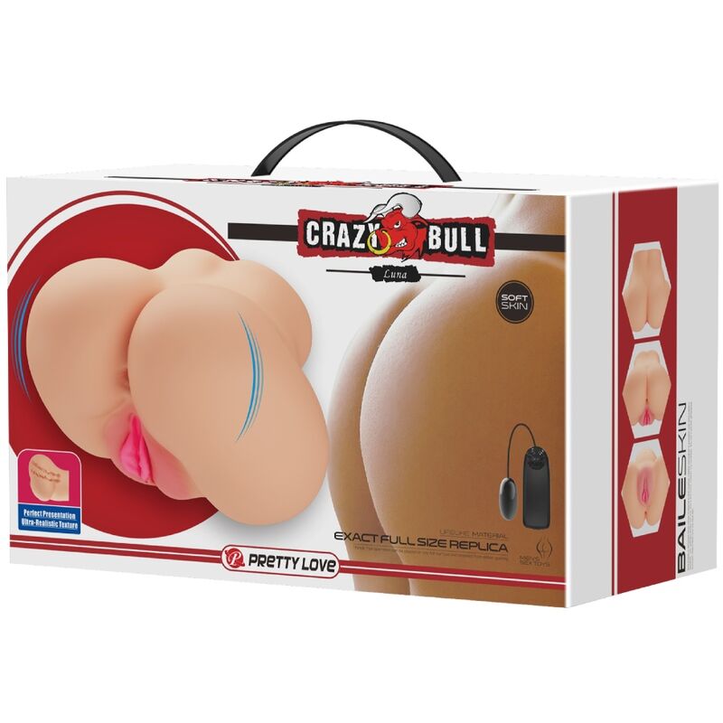 CRAZY BULL - REALISTISCHER VAGINA- UND ANUS-LUNA-VIBRATOR hochwertiges Intimtoy