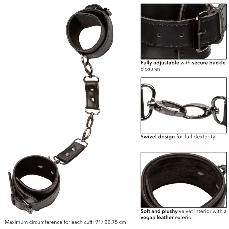 CalExotics Euphoria Handschellen – Verstellbar, Veganleder, BDSM Zubehör – Bondage-Fessel Bild 12