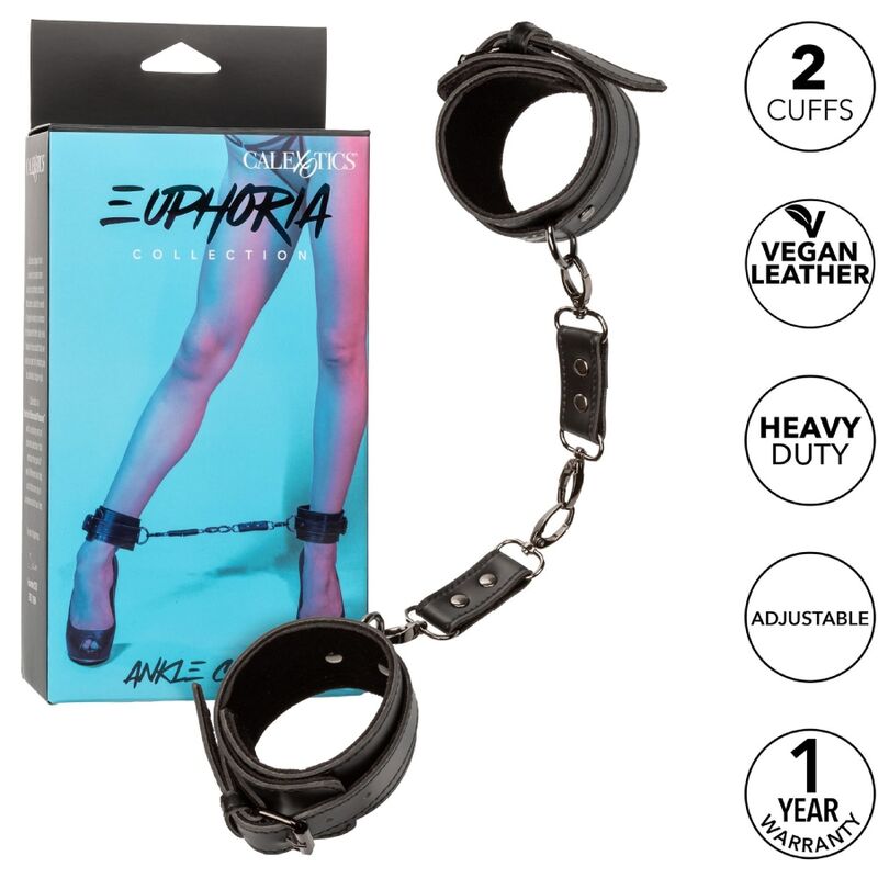 CalExotics Euphoria Knöchel-Manschetten – Verstellbar, Veganleder, BDSM Zubehör – BDSM-Zubehör Bild 3