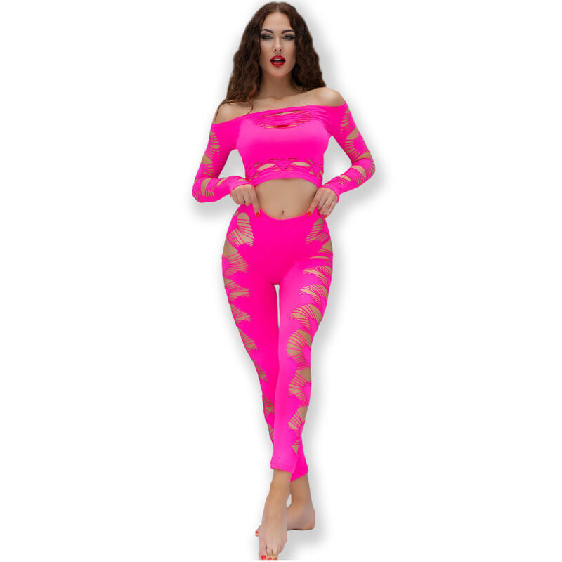 CHILIROSE - CR 4632 TOP & HOSE PINK GRÖßE/L – Sinnliche Deko Bild 1