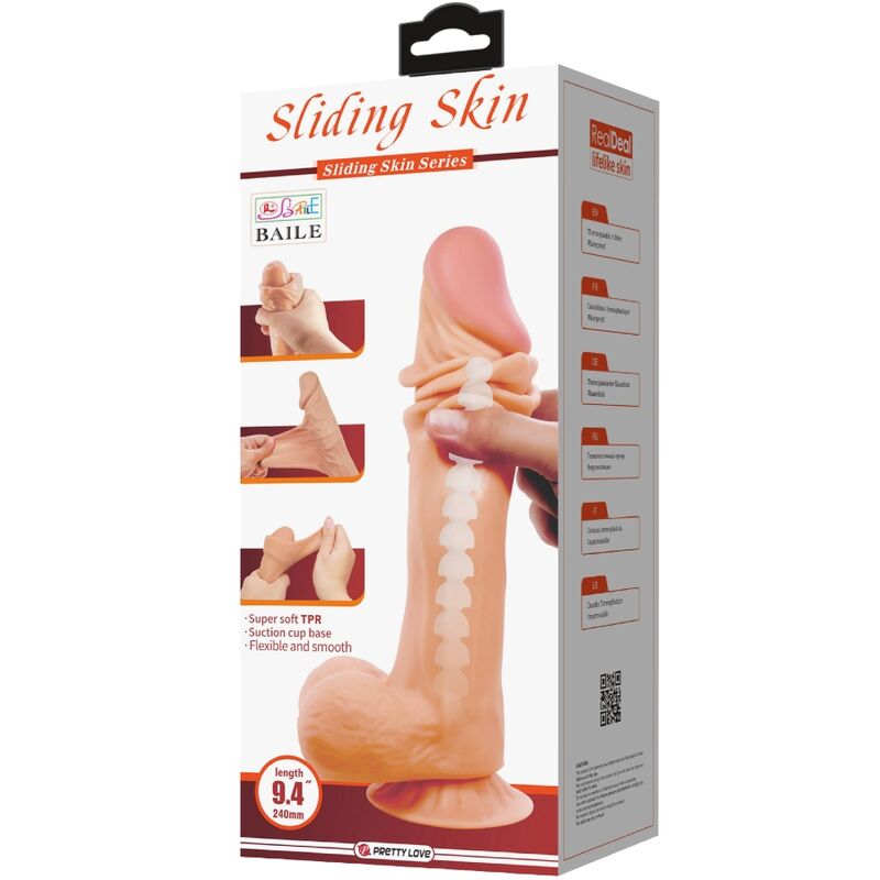 PRETTY LOVE - SLIDING SKIN SERIES REALISTISCHER DILDO MIT SLIDING SKIN SAUGNAPF 24 CM – realistischer Dildo Bild 12