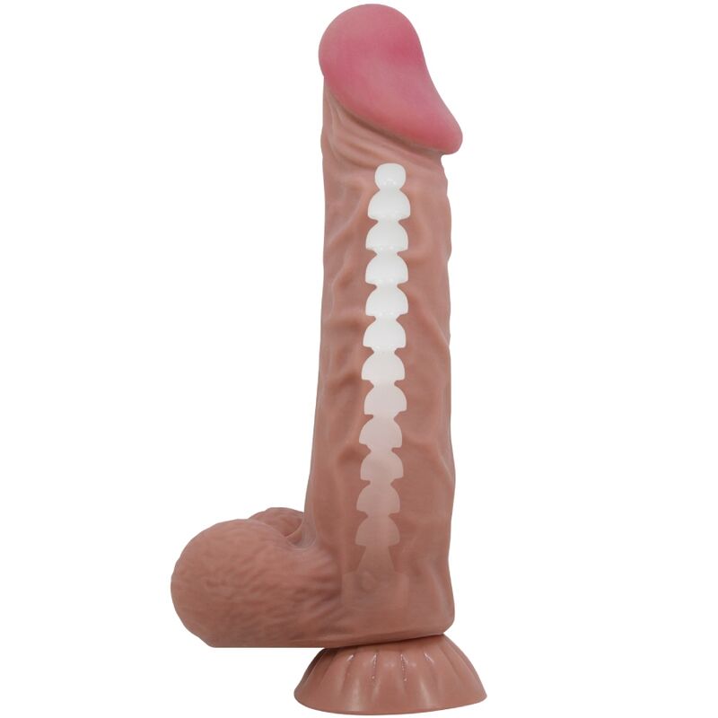 PRETTY LOVE - REALISTISCHER DILDO DER SLIDING SKIN-SERIE MIT SLIDING SKIN-SAUGNAPF BRAUN 24 CM – realistischer Dildo Bild 7