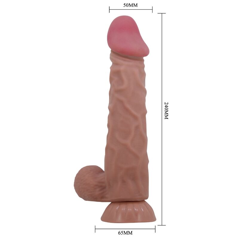 PRETTY LOVE - REALISTISCHER DILDO DER SLIDING SKIN-SERIE MIT SLIDING SKIN-SAUGNAPF BRAUN 24 CM – realistischer Dildo Bild 9