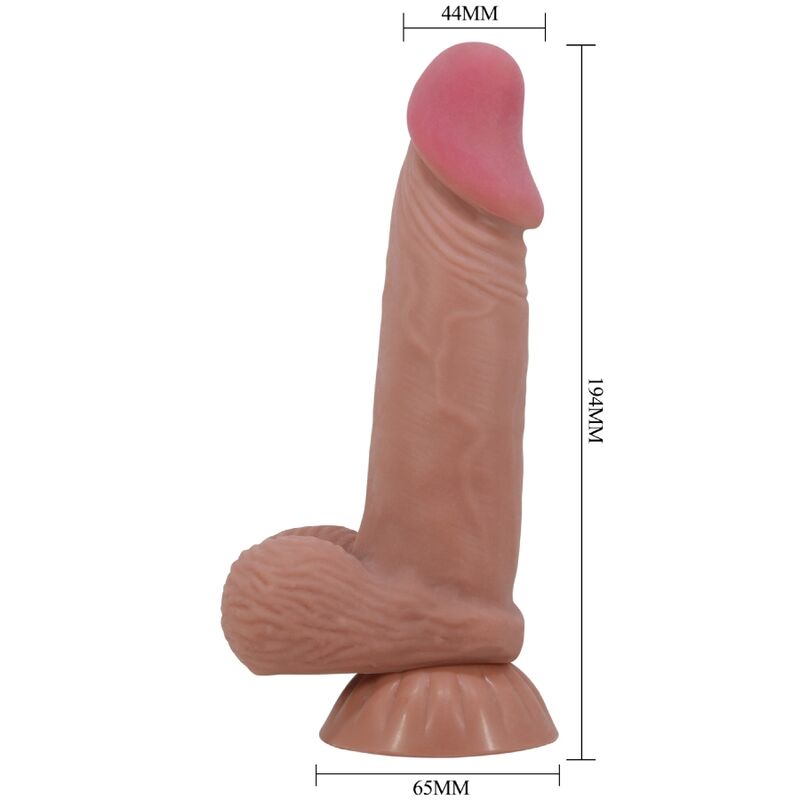 PRETTY LOVE - SLIDING SKIN SERIES REALISTISCHER DILDO MIT SCHIEBENDEM BRAUNEN HAUTSAUGNAPF 19,4 CM – realistischer Dildo Bild 11